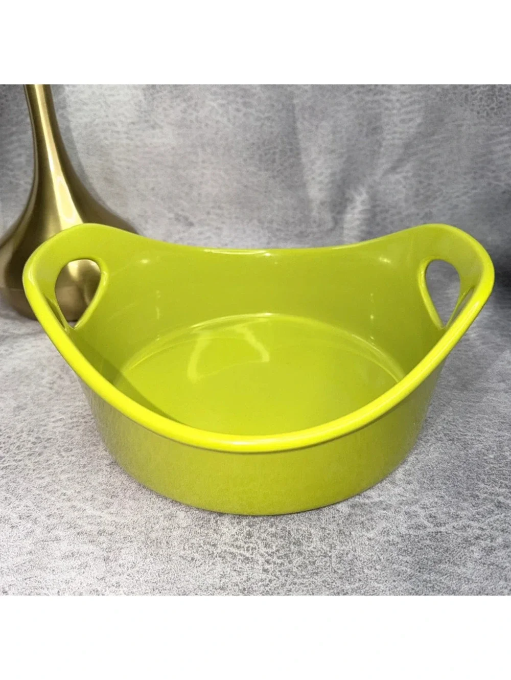 Rachael Ray 1.5 Quart Lime Green Stoneware Round Casserole Baker with Handles